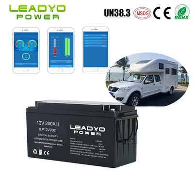 IP66 baterías profundas recargables del ciclo de la batería 12V 200Ah LiFePO4 de la ión de litio rv con el App elegante