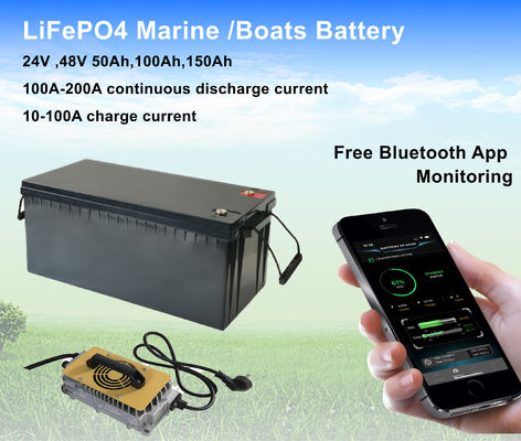 Smart E Propulsión Batería de litio a bordo RS485 CAN 24V 200Ah Baterías de barco LiFePO4 25.6V 200Ah