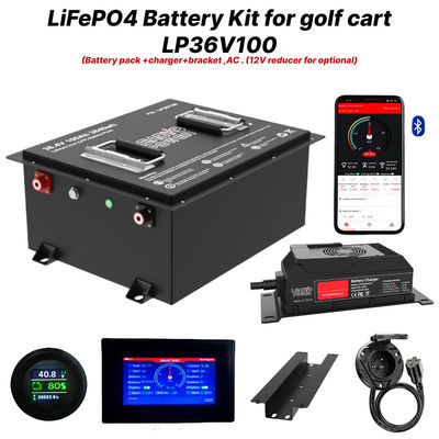 comprar 36V 100Ah 200Amp 36.8V Bluetooth LiFePO4 Kit de conversión de batería de litio para carrito de golf fabricación en línea