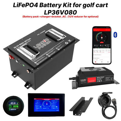 comprar 36V 80Ah 150Amp (36.8V) Bluetooth LiFePO4 Cart de golf de litio Kit de cobertura de la batería fabricación en línea
