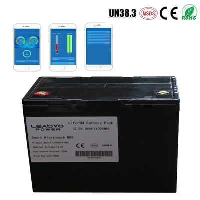 Buen precio Ciclo profundo elegante Lifepo4 Marine Batteries de la batería 12v 80Ah del barco de la ión de litio con el app de Bluetooth en línea