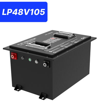 48V 105Ah 51.2V LiFePO4 Batería de carrito de golf, 250A BMS, 4000+ ciclos Batería de litio, potencia máxima de 12.8kW