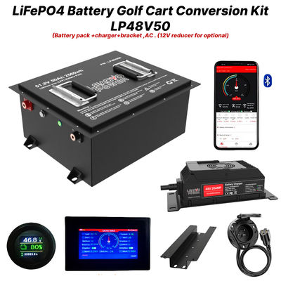 Buen precio 48V 50Ah 51.2V2 150Amp LiFePO4 Kit de conversión de la batería del carrito de golf, 5 años de garantía en línea